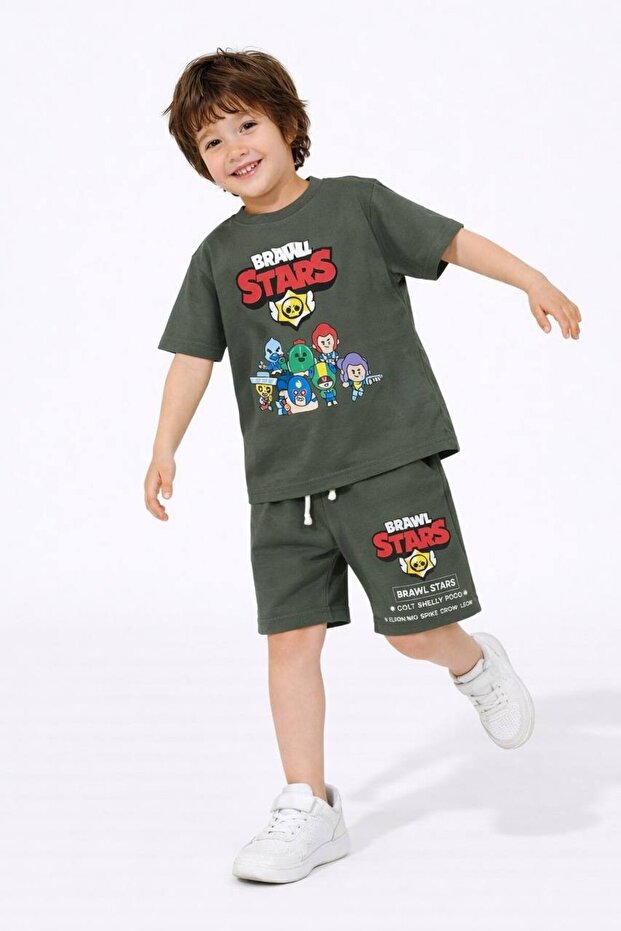 Boys' Brawl Stars Model Cotton Shorts Set
