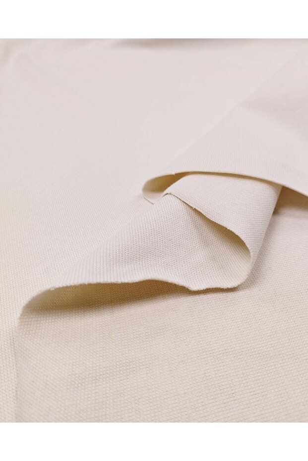 Cream Interlock Ribbed Fabric, Flexible, Soft, Durable, Blouse & Dress Material 170X200Cm