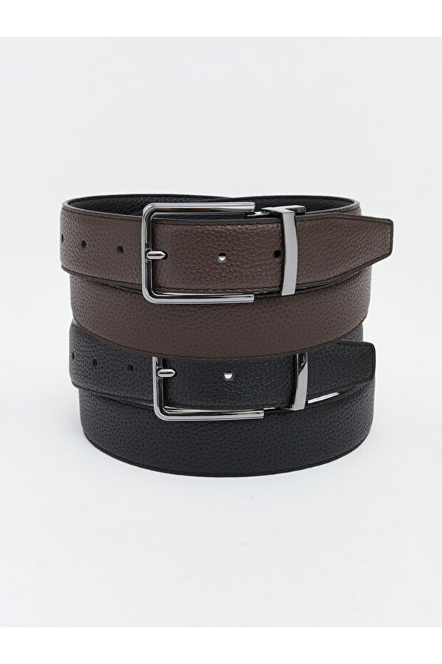 Esvab • Modern & Distinctive Leather-Look Men's Belt Set of 2