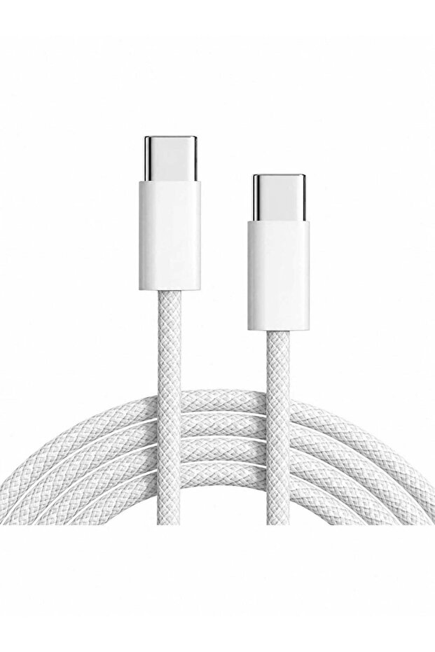 كابل شحن ZEROSPACE من USB-C إلى USB-C بطول 1 متر باللون الأبيض