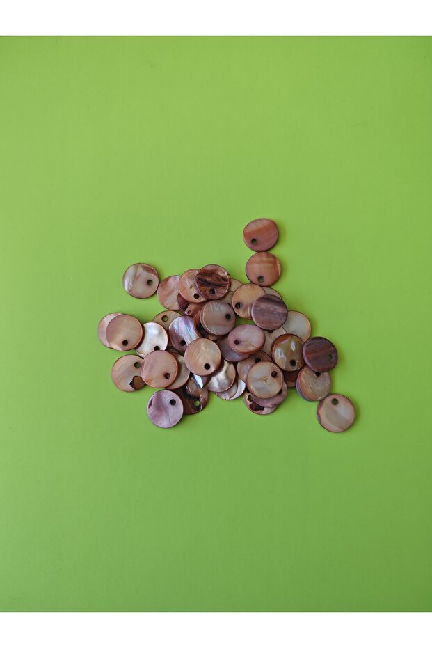 12 mm Side Drilled Natural Button Brown Beads Natural (35 Pieces)