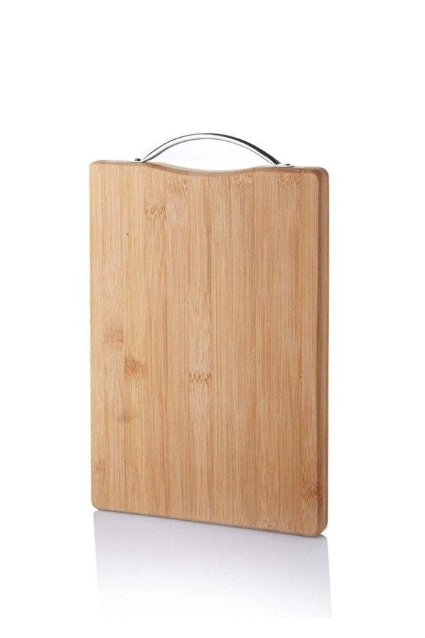 Luxury Bamboo Cutting Board with Metal Handle 30 cm X20 Cmx1.8 cm