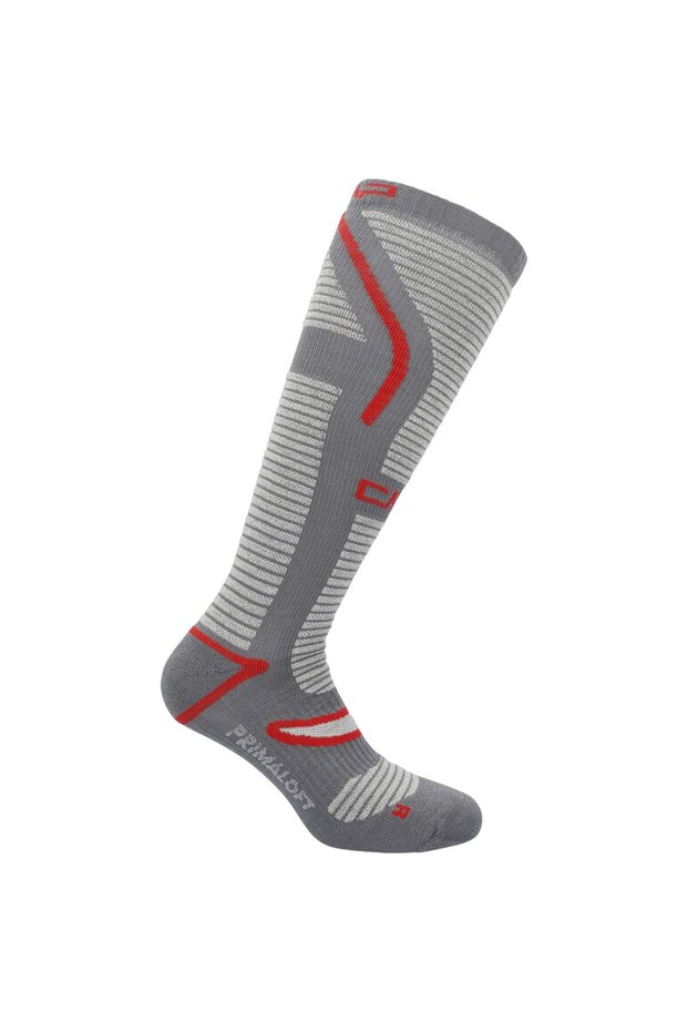 Ski socks Primaloft-Grey/Red-43-45