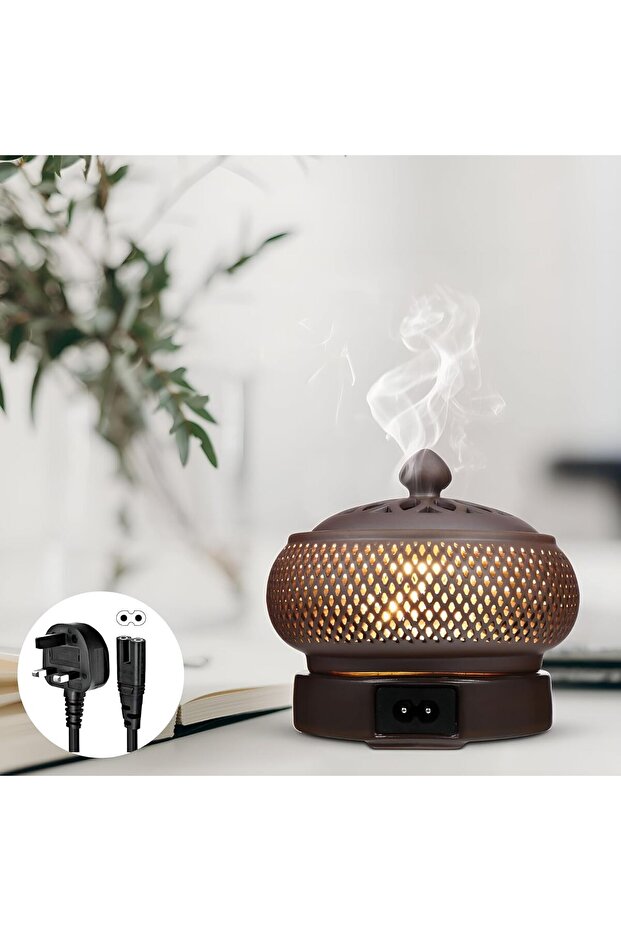Juud Ceramic Electric Incense Burner with Adjustable Timer & Temperature Control, Resin Coil Aroma Diffuser