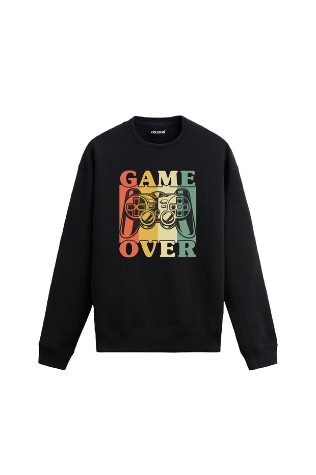 Game Controller Printed Retro Sweatshirt - 1