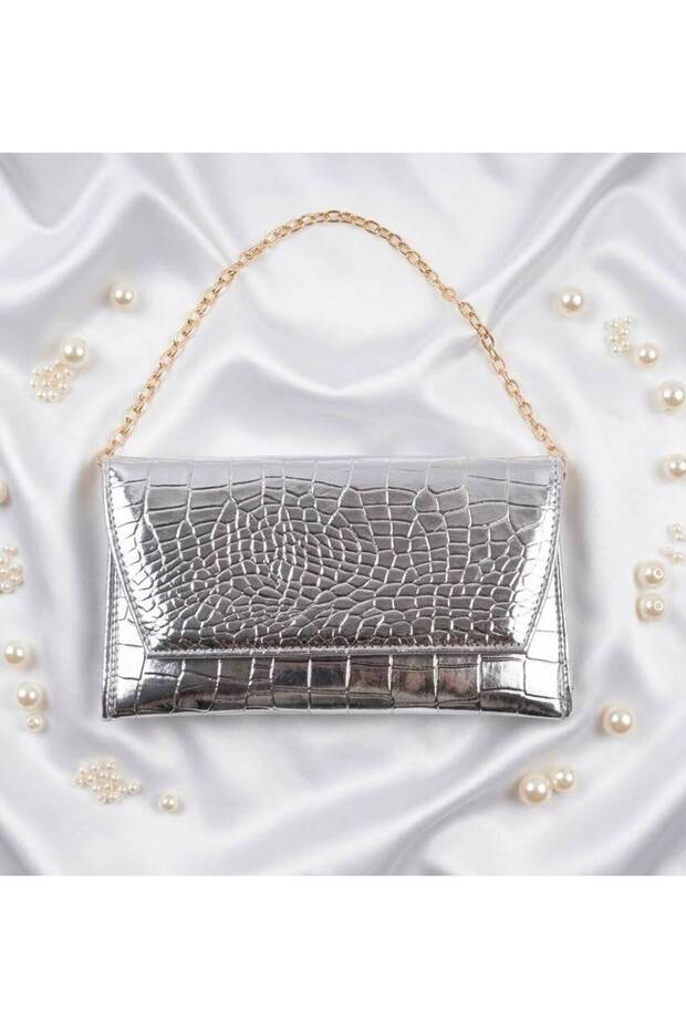 Mercan Stores Envelope 2-Compartment Chain Strap Women's Hand and Shoulder Bag – Portfolio Clutch