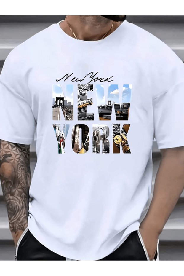 Mr. new york printed premium oversize t-shirt