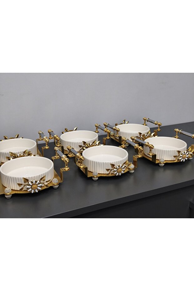 6-Piece Round Porcelain Presentation Bowl & Breakfast, Snack, Dessert, & Special Laser-Cut Bowl Set