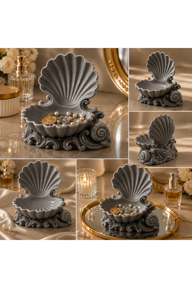 Seashell Jewelry and Gem Organizer – Decorative Oyster Design – 3D Printing – 12X12X13 cm
