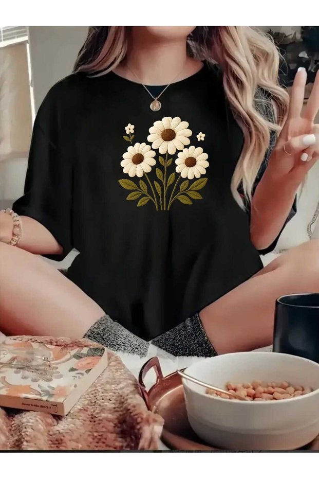 Women's Floral Print Design Tshirt
