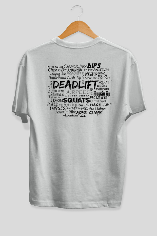 Deadlift Oversize Back Printed White T-Shirt 100% Cotton Streetwear Premium Comfort Fit
