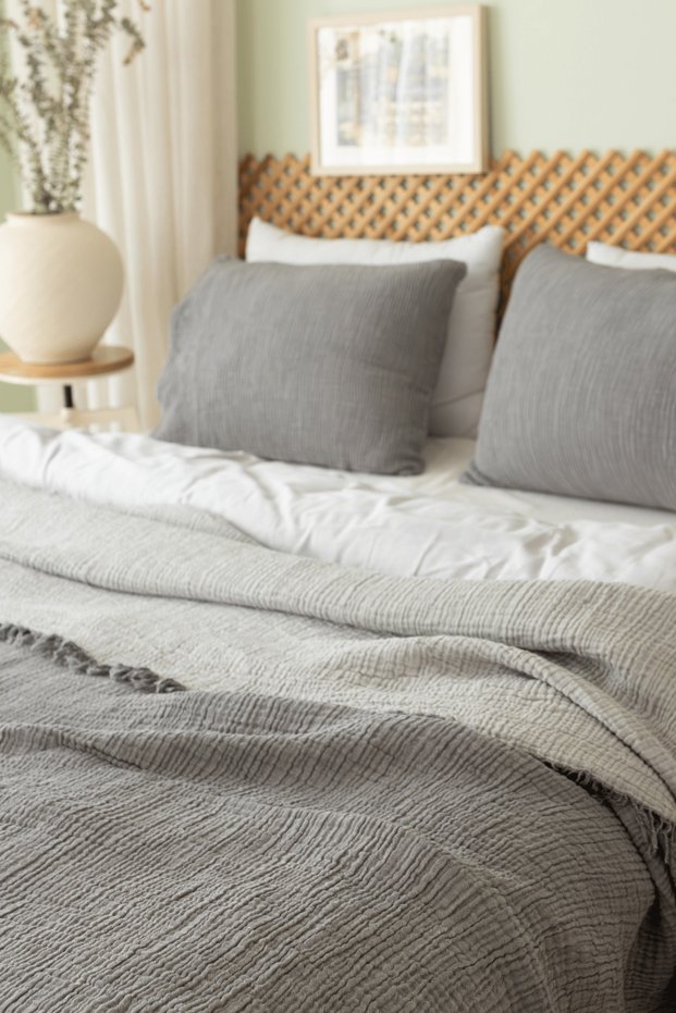 Premium Muslin 4 Layer Pillowcase, Organic Cotton Muslin Fabric 50X70 cm 2 Pieces Pillowcases
