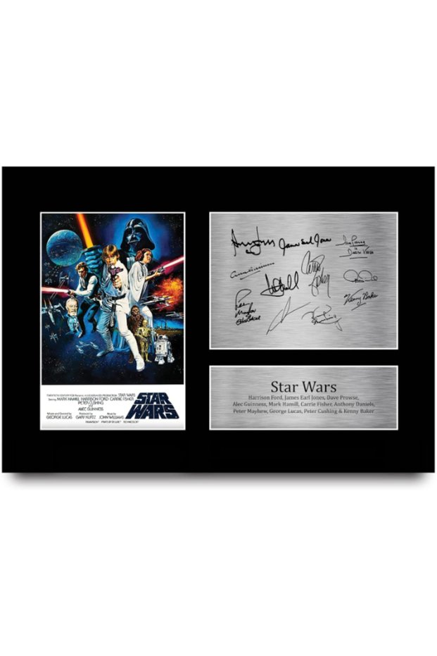 A4 Star Wars New Hope Cast Mark Hamill, Carrie Fisher, Harrison Ford Gifts Printed Signed Autograph Picture for Movie Memorabilia Fans - A4