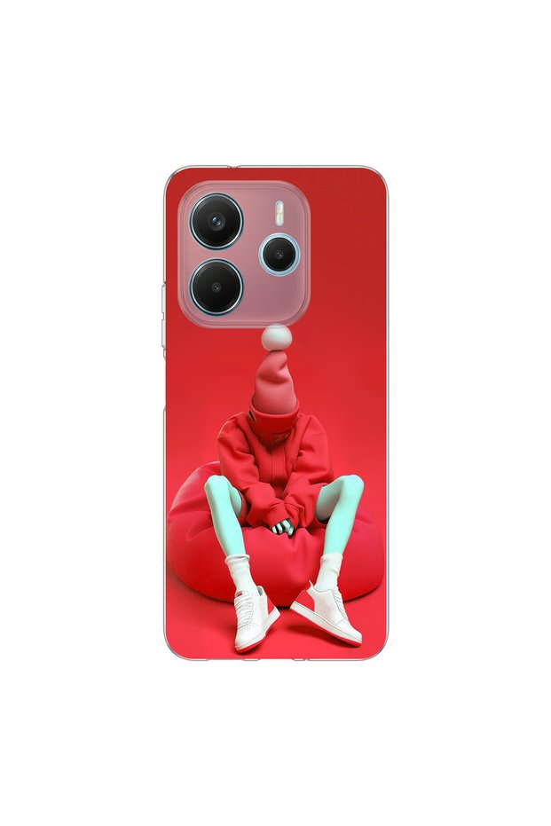 Redmi Note 14 Compatible No Face 7 Design Transparent Case