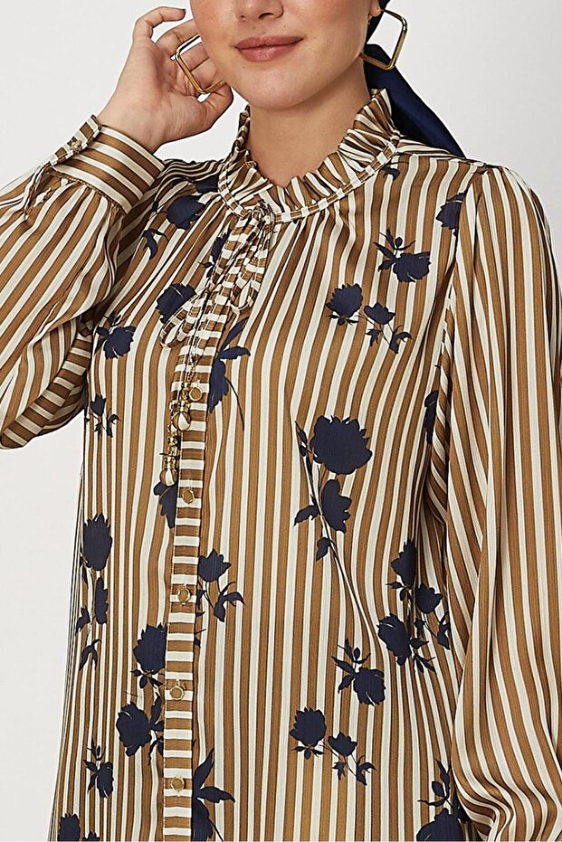 Patterned Satin Tunic 46548 - 3