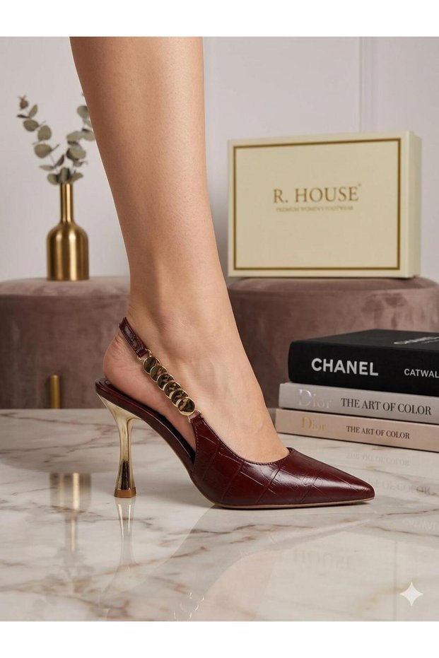 New Season Side Metal Detailed High-Heeled Shoes