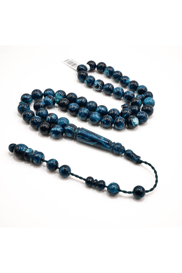 New Turkish Musk Rosary First Grade 45 Beads 10mm Deep Blue Prayer Beads 38g Premium Tasbih