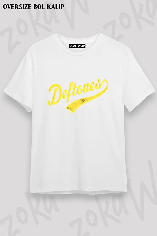 Unisex Loose Fit Deftones V4 Printed T-Shirt