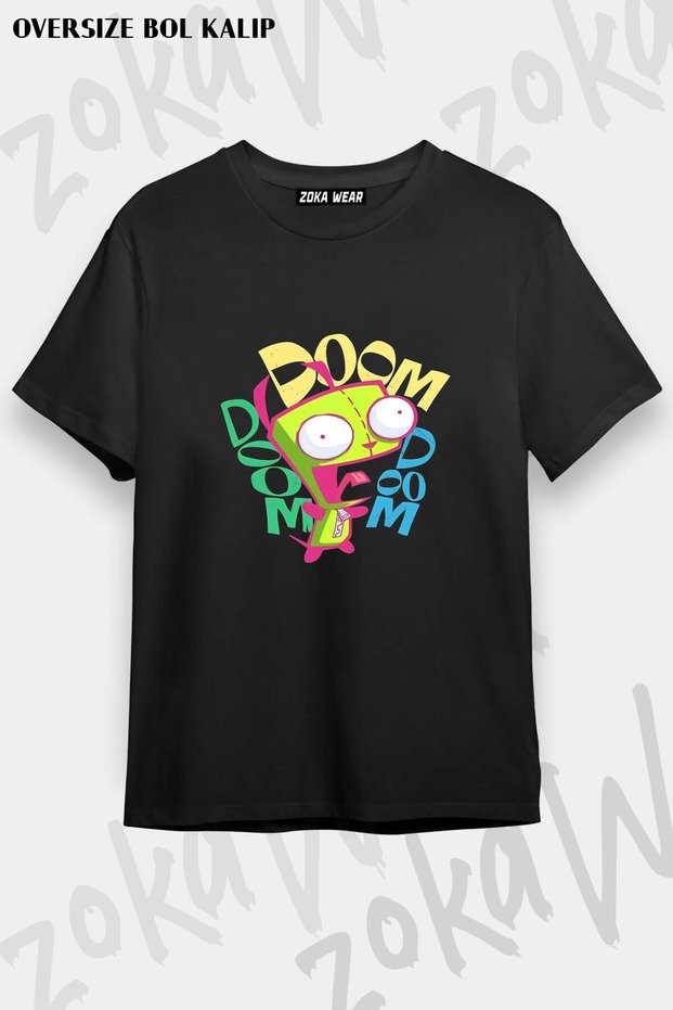 Unisex Loose Fit Invader Zim V15 Printed T-Shirt