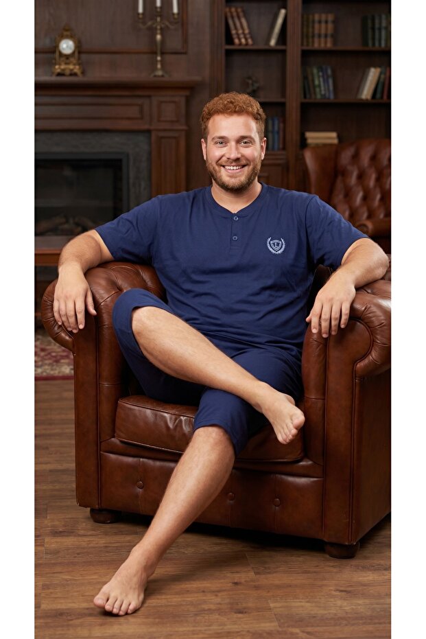 New Season Men's Pajama Set with Shorts and Capri Pants