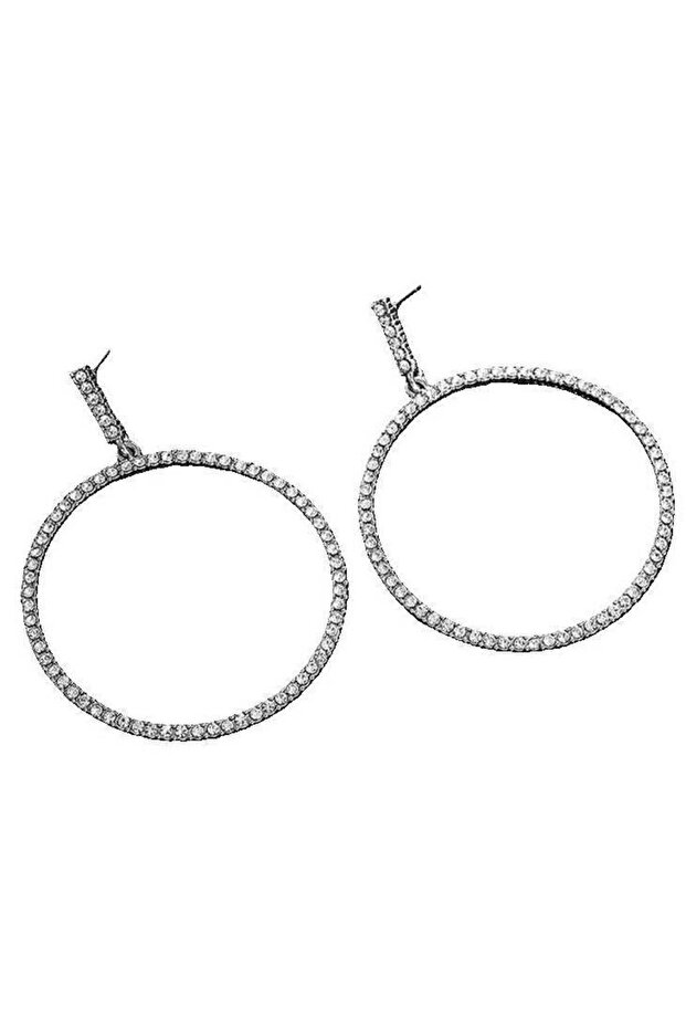 Classic Geometric Design Silver Plated Brass Earrings. Width: 5 cm