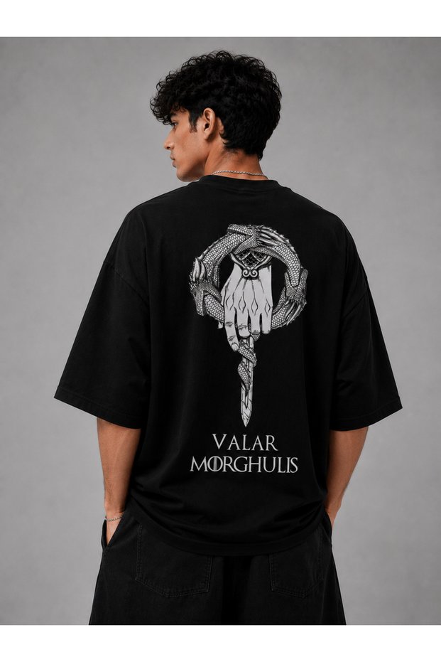 Game of Thrones Valar Morghulis Printed Oversize Unisex T-Shirt | Fantastic Array Design