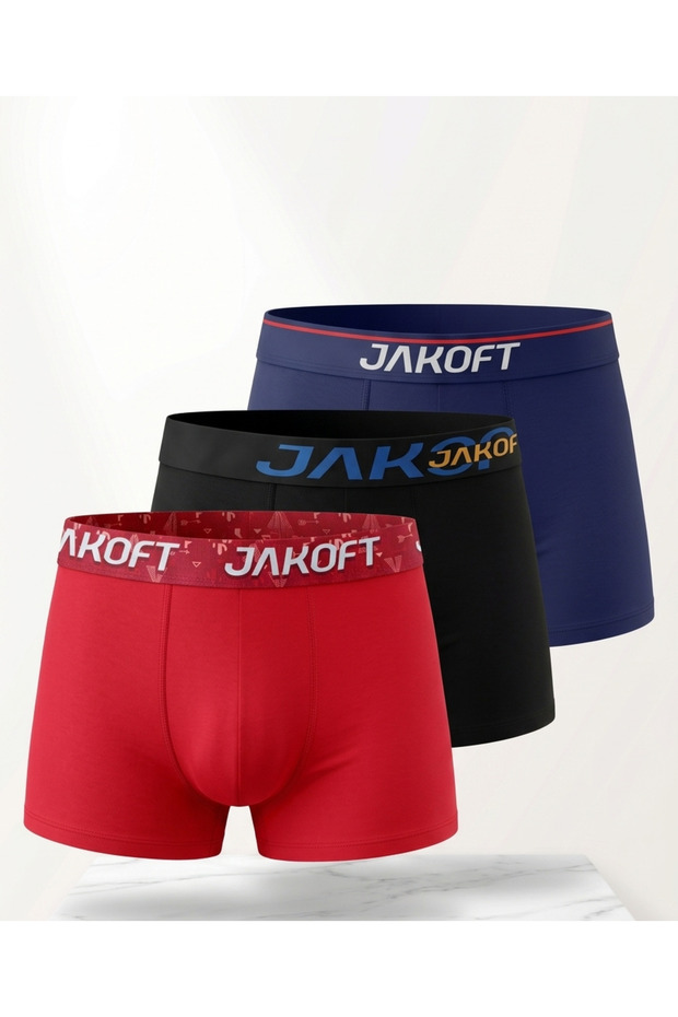 Classics Premium Cotton Lycra Men's Boxer Set of 3 Black Navy Blue Red