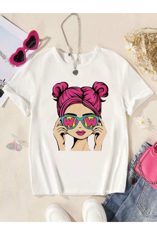 White Printed Women's T-Shirt