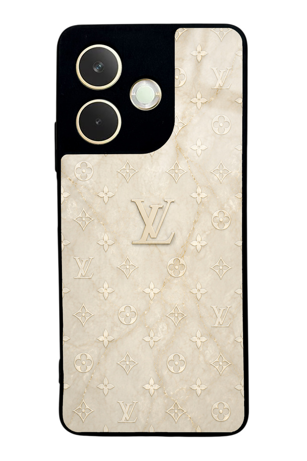 Oppo A5 Pro Cream Gold Lv Design Glossy Phone Case