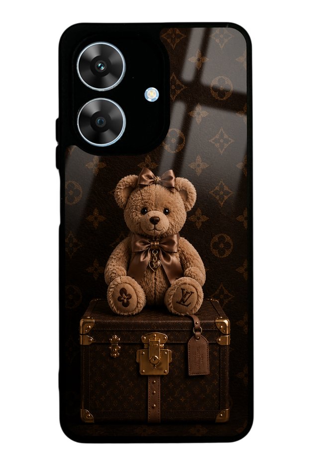 Realme Note 60 Luxury Brown Teddy Design Glossy Phone Case