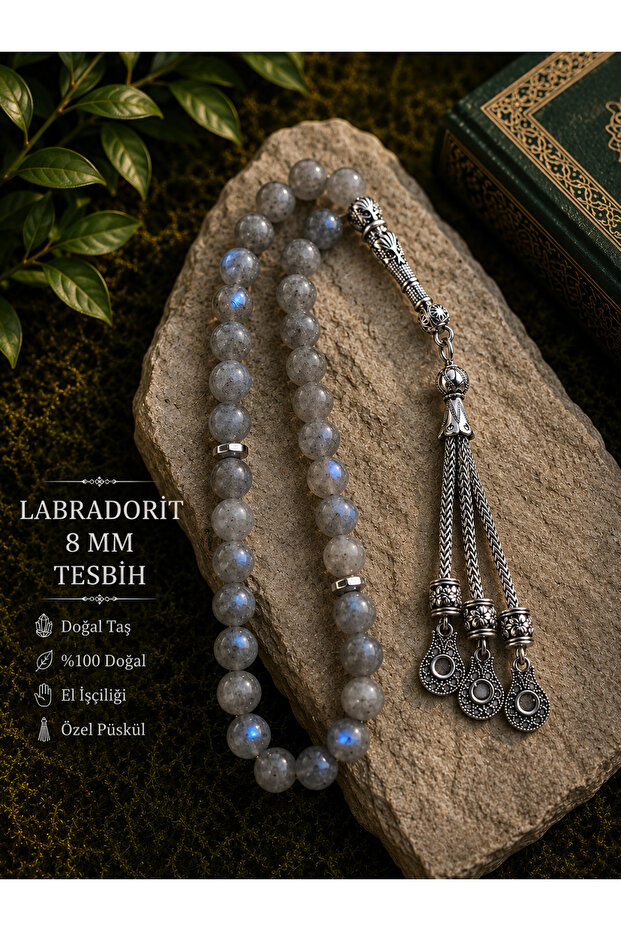 Father's Day Labradorite Prayer Beads 33 Pieces 8 mm