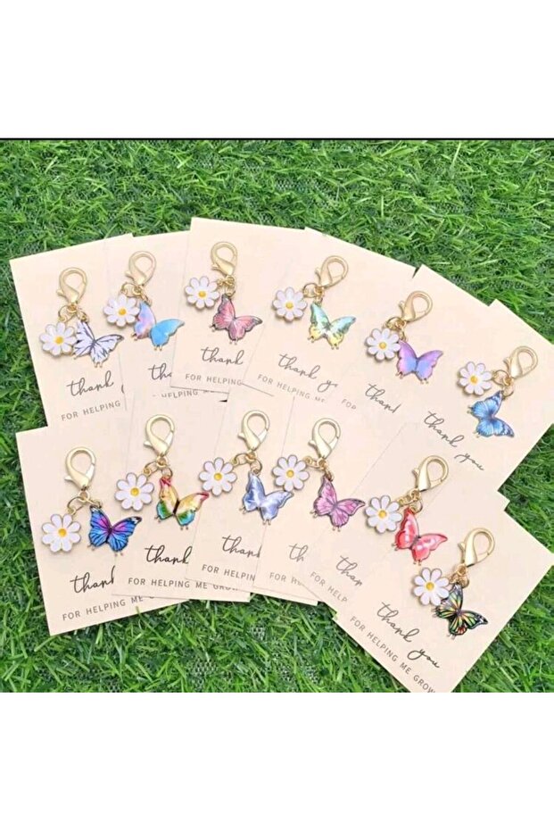 Guest Gift Butterfly Keychain Set (12 Pieces)