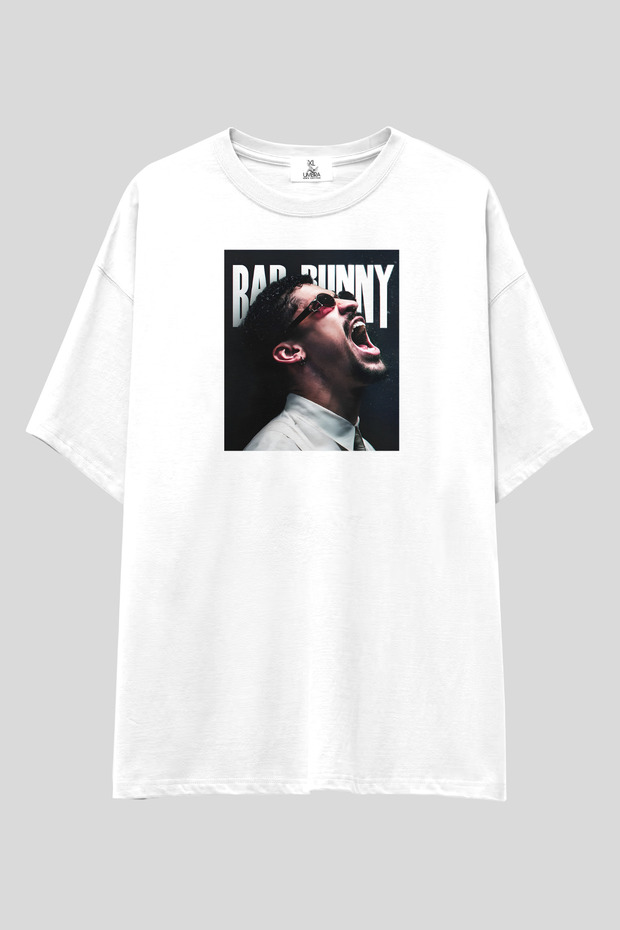 Bad Bunny Printed T-Shirt | Unisex 100% Cotton White Latin Pop Reggaeton Poster Design Custom Design Tee