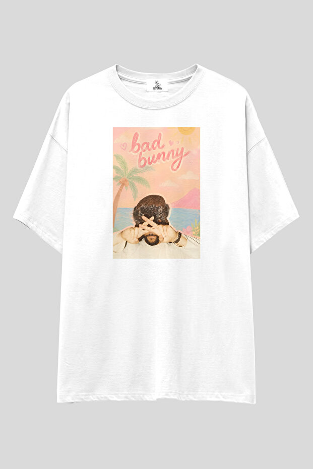 Bad Bunny Printed T-Shirt |   Unisex 100% Cotton White Latin Pop Reggaeton Poster Design Custom Design Tee