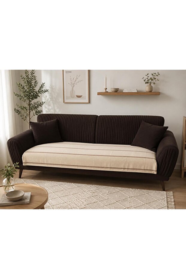 Striped Woven Sofa Cover