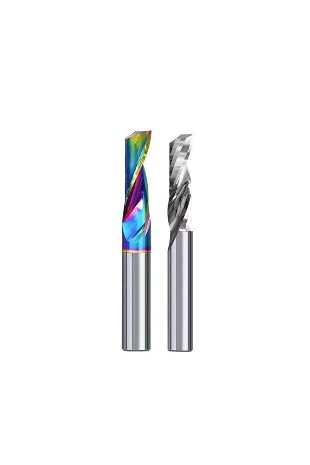 Premium 1-Flute Solid Carbide End Mill 3.175*3*8 Upcut Spiral CNC Router Bit AlTiN Coated