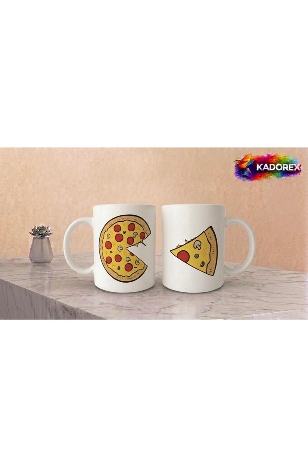 Pizza Slice Double Mug Set – 2-Piece Gift Mugs for Lovers and Friends
