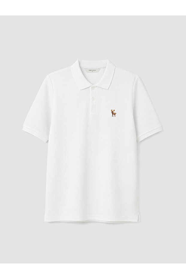 Esvab • Modern & Distinctive Devrik Roba Collar Embroidered Men's T-Shirt
