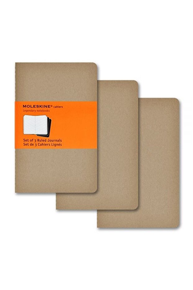 Cahier 3-Piece Notebook Kraft Pocket Qp411 9X14Cm