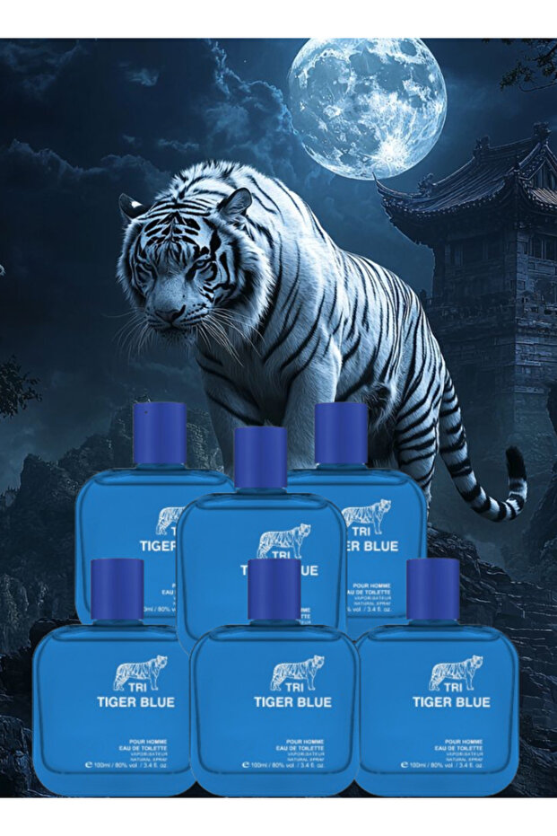 6 قطع عطر تايجر بلو 100 مل