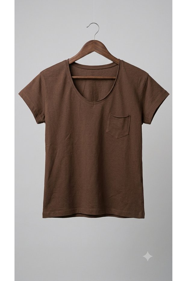 Women's V-Neck Cotton Combed Cotton Classic Slim Fit T-Shirt