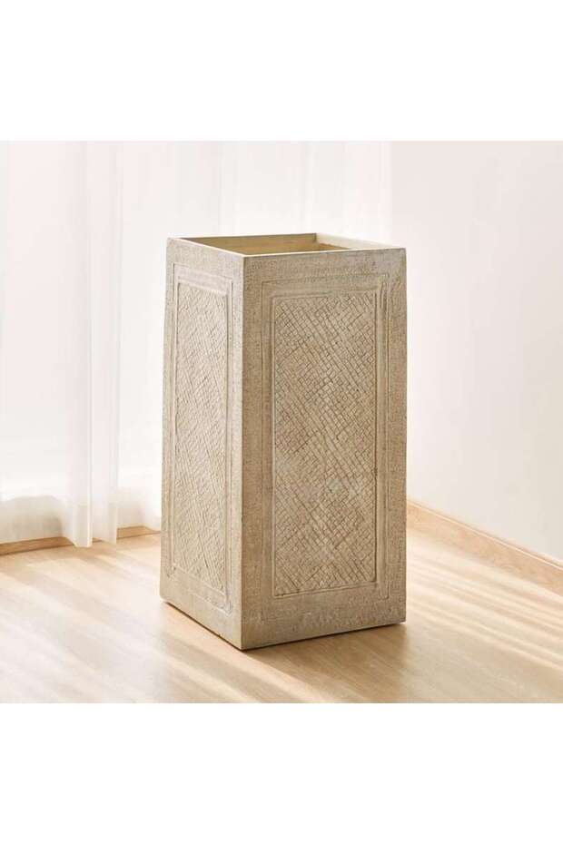 Avia Polyresin Rectangle Planter 40x40x80cm - Beige