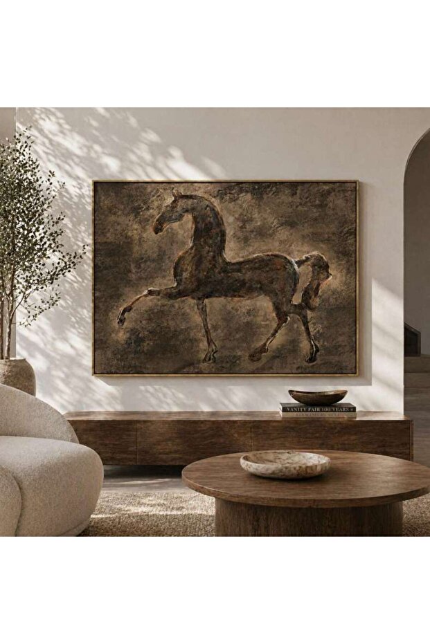 Valorian Hand Painted Framed Wall Art 140x4x100cm - Brown