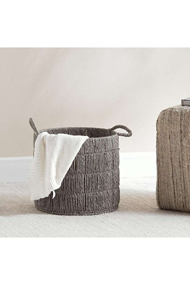 Catherine Round Basket 33x33x30cm- Grey
