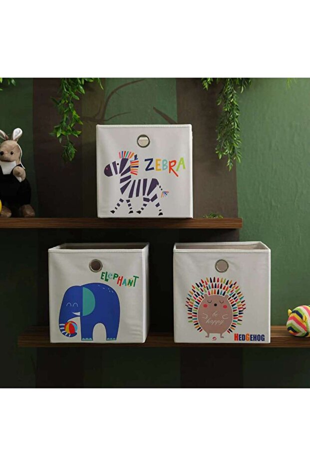 Zebra Storage Box 33x33x33 Cm - Beige