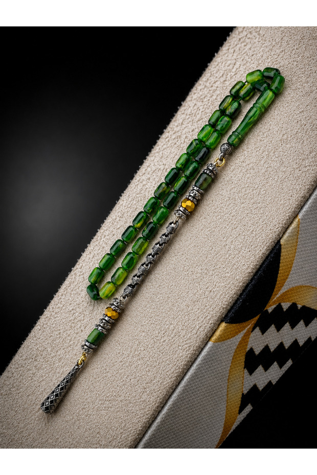 Ankle Length Capsule Cut Opal Simulated Rosary Beads with Rodage Special Tassel Design Special Series