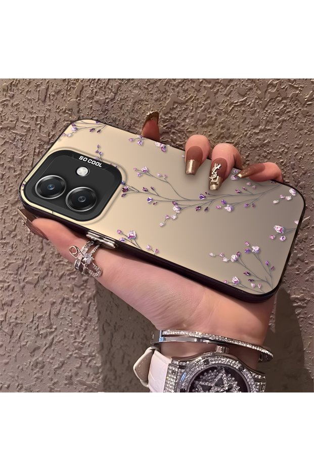 Oppo A3/A3X 4G/5G Compatible Slim Twig Flower Case, Wear-Resistant Minimalist Mobile Phone Case