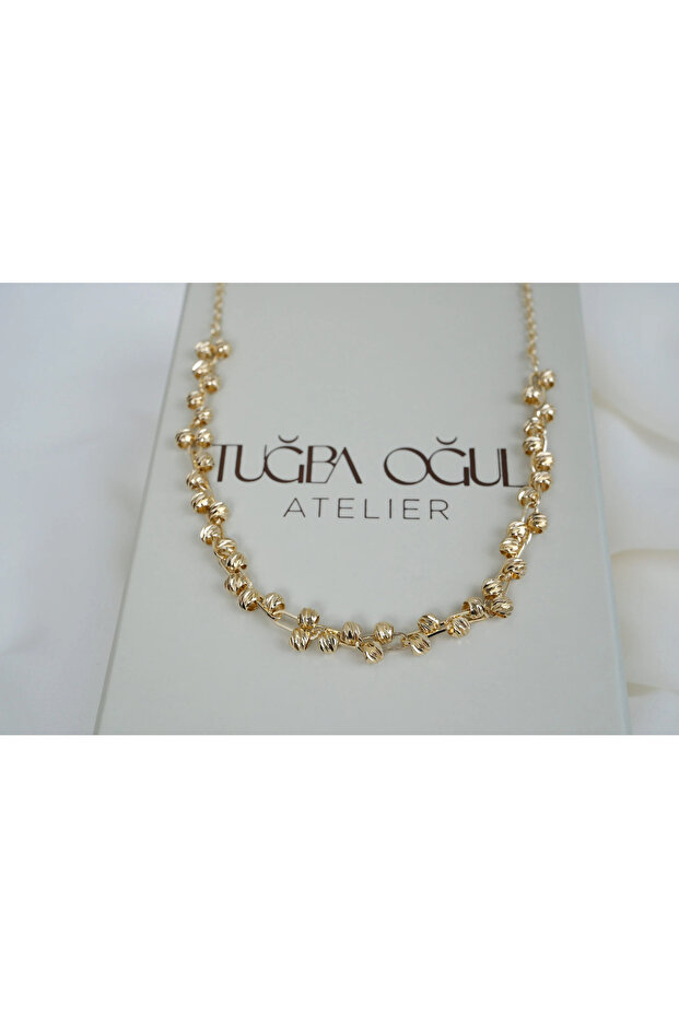 Kol529 Multi Dorica Top Model Gold Necklace