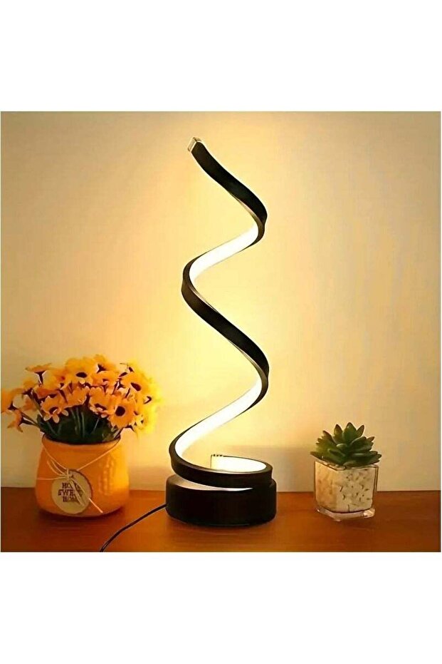 Spiral Table Lamp, Creative Atmosphere, Night Light, Tri Color Support, Infinite Dimming
