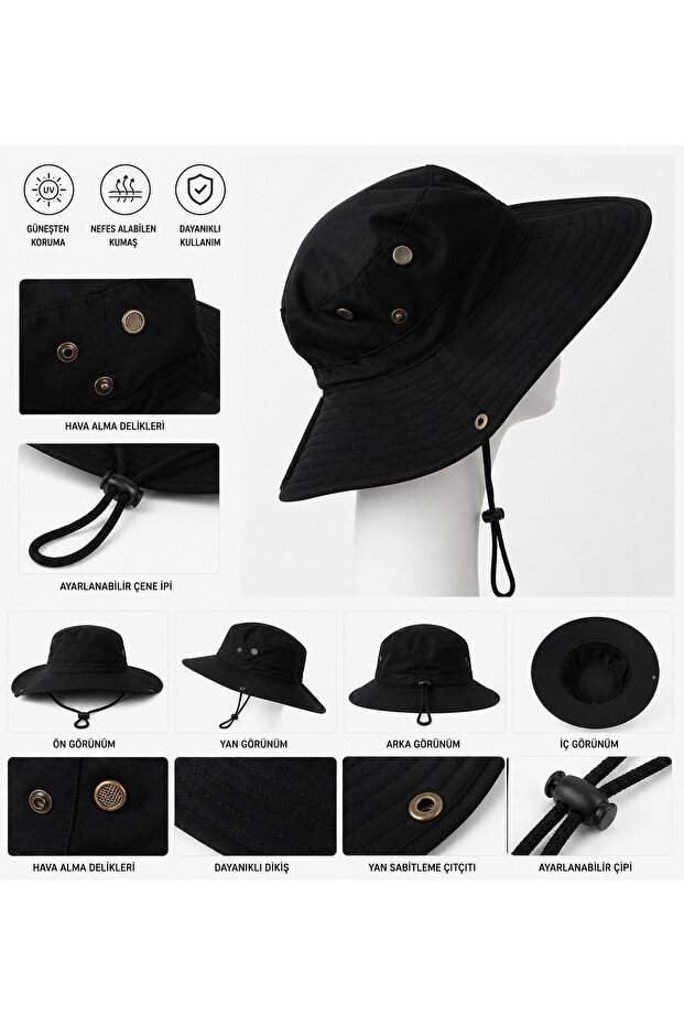 Summer Foldable Safari Fedora Hat - 1